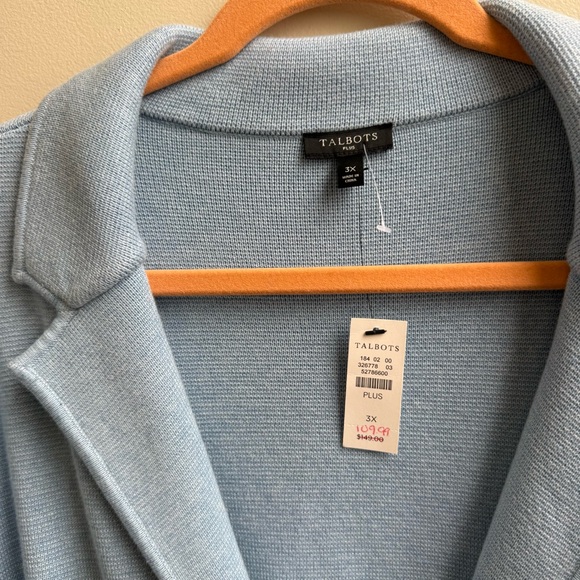 NWT Talbot’s light blue sweater plus size jacket blazer Size 3X new - Picture 5 of 7